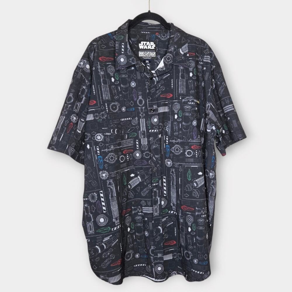 RSVLTS Star Wars "Saber Schematics" KUNUFLEX Short Sleeve Shirt Men's 2XL